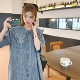 提花牛仔娃娃领连衣裙9611-P125K178，女装连衣裙，2C069