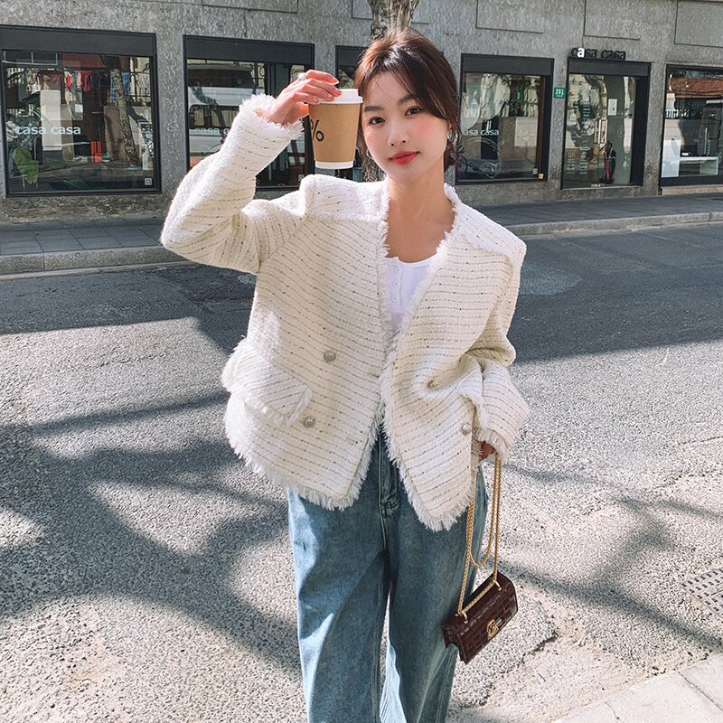 法式小香风外套女春秋2025新款小个子高级感轻熟风御姐名媛气质,女装短外套,2C053