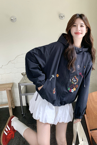 【 现货】刺绣连帽短外套女2026新款外套2C227/3305/P165K238图片