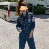 现货！新款牛仔贴标连体裤2315p145k195，女装牛仔裤，2D009