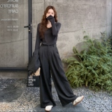 设计感木耳边马甲T恤套装女2025秋季新款港风显瘦阔腿裤三件套潮，女装套装/套裙，2C233
