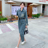 现货2025秋季新款韩系牛仔连衣裙2C057-8126-P145-K218，女装连衣裙，2C057