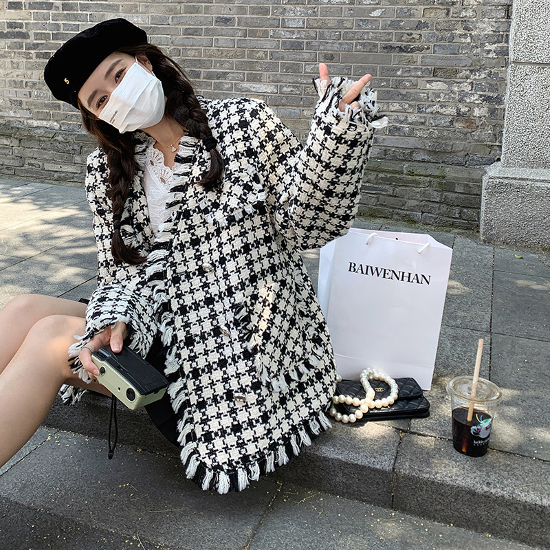 现货【037春新】117P135K1882025春新千鸟格小香风外套女,女装短外套,2C037