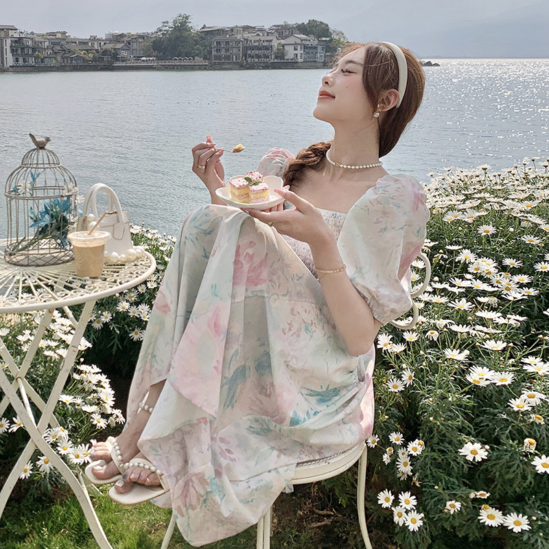 【现货+买家秀】法式优雅时尚印花连衣裙088-2368p115控168,女装连衣裙,2C088