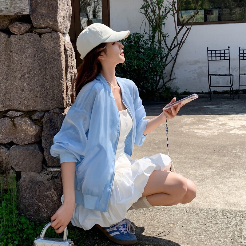 新款2025短外套蕾丝两面穿防晒2540-P125-K178,女装短外套,2C057