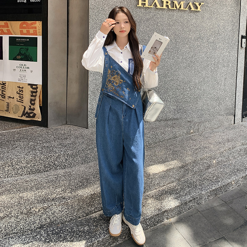 新品24年秋季新款牛仔刺绣连体裤2C112-C335-P125-K178,女装连体裤,2C112
