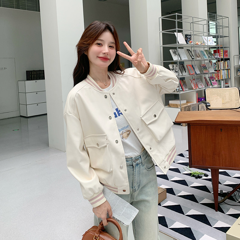 韩版时尚甜酷风棒球服外套女2025春秋季新款宽松显瘦休闲夹克上衣图片