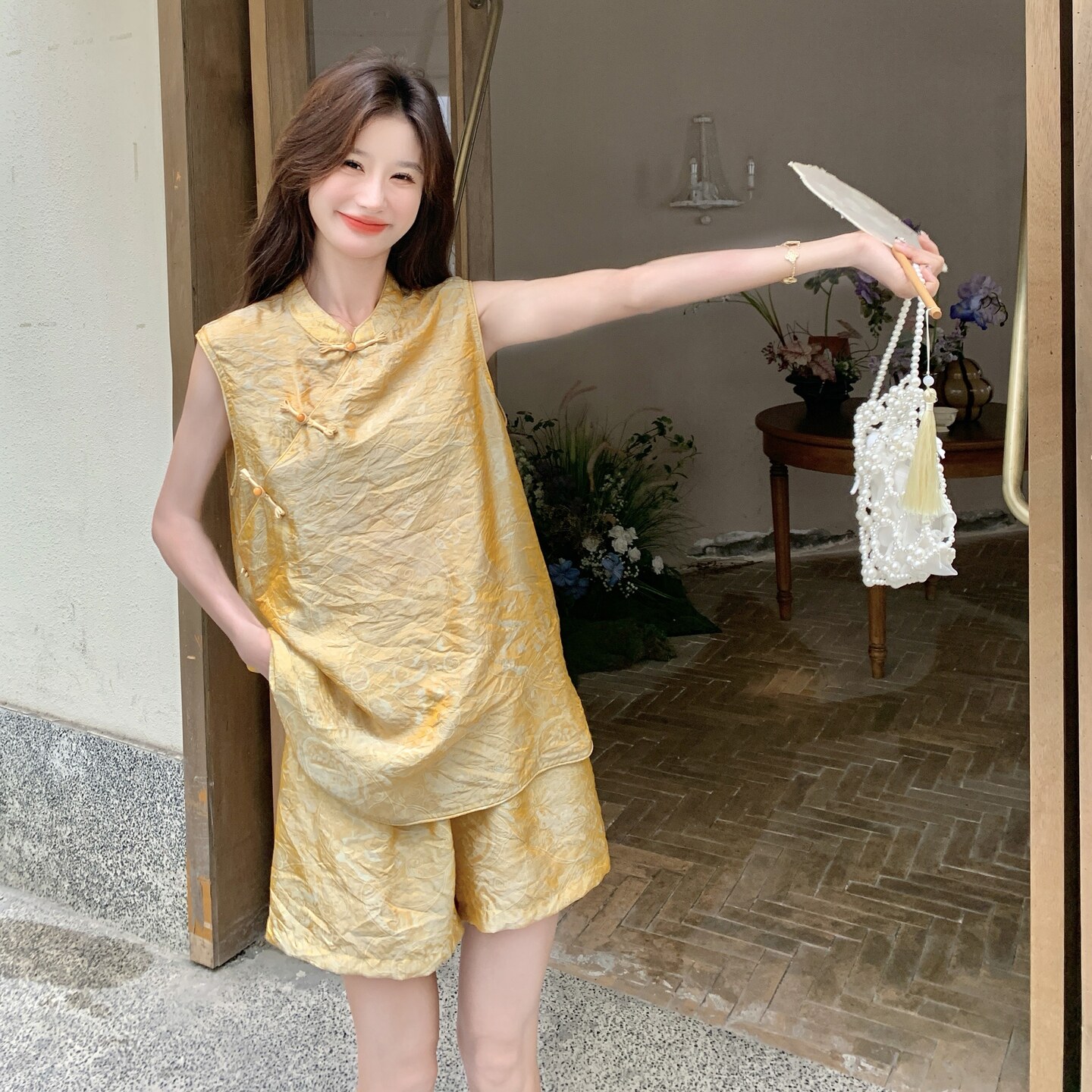 ：夏装新款新中式风盘扣复古套装两件套2C135-8857P145K218,女装套装/套裙,2C135