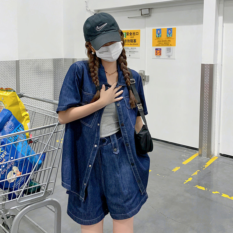 大货已出 主推款 附买家秀 牛仔套装2C075-035B-P125-K178图片