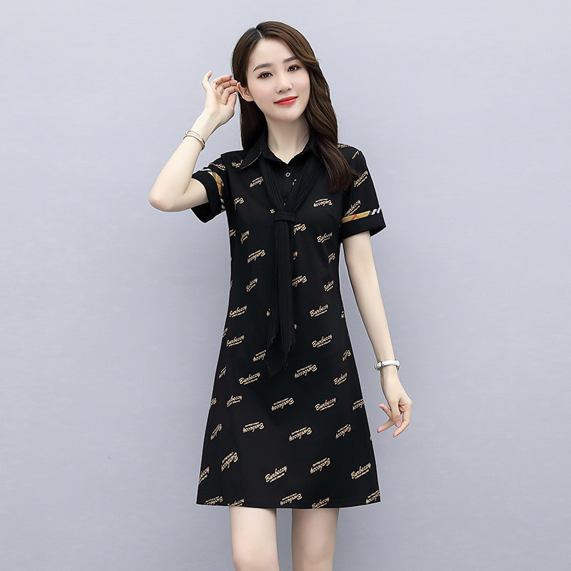 24夏时尚印花针织连衣裙,女装连衣裙,乐衣轩