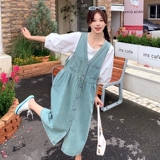 学院风减龄牛仔背带裙套装女夏季2025新款少女感百搭小衫两件套，女装套装/套裙，2C131