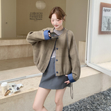 复古拼接格纹毛呢厚外套2025新款女冬小香风巨好看韩系短款呢大衣，女装毛呢外套，2C159