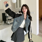 现货：秋装新款拼色牛仔上衣外套2C135-6803P155K228，女装短外套，2C135