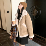 [现货]秋冬新款女麂皮绒皮毛一体羊羔毛外套女P190K288，女装短外套，2C269