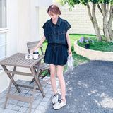2025新款夏装牛仔短袖套装减龄套装两件套2537-P145控208，女装套装/套裙，2D009