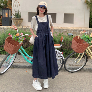 韩系工装牛仔背带裤女夏季2025新款高级感高腰显瘦小个子连体裤子图片