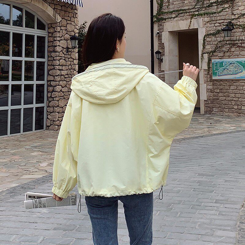 【新款档口现货】2025新款休闲黄色风衣外套秋装p120,女装短外套,2C266