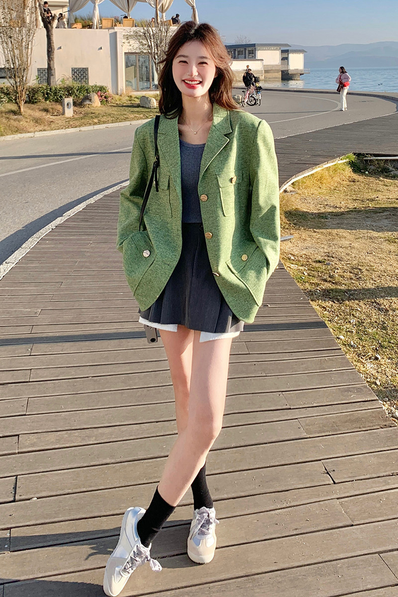 金属扣高级混色小香风西装外套气质百搭2C220-P175K259,女装西装,2C220