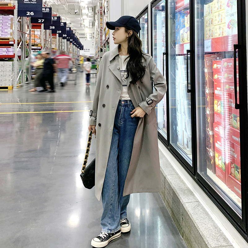 高级感今年流行风衣外套女中长款2023秋新款中长款韩系英伦风大衣,女装风衣,2C010