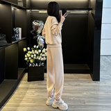 韩装女春季新款衣袖口袋设计感卫衣束脚裤两件套，女装套装/套裙，2C310
