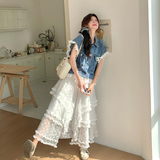 时尚牛仔马甲+半身裙2C073--A534-P165K238，女装套装/套裙，2C073
