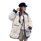 高级感超好看米白色短款轻薄菱格羽绒服女冬2024新款90白鸭绒外套，女装羽绒服，2C320