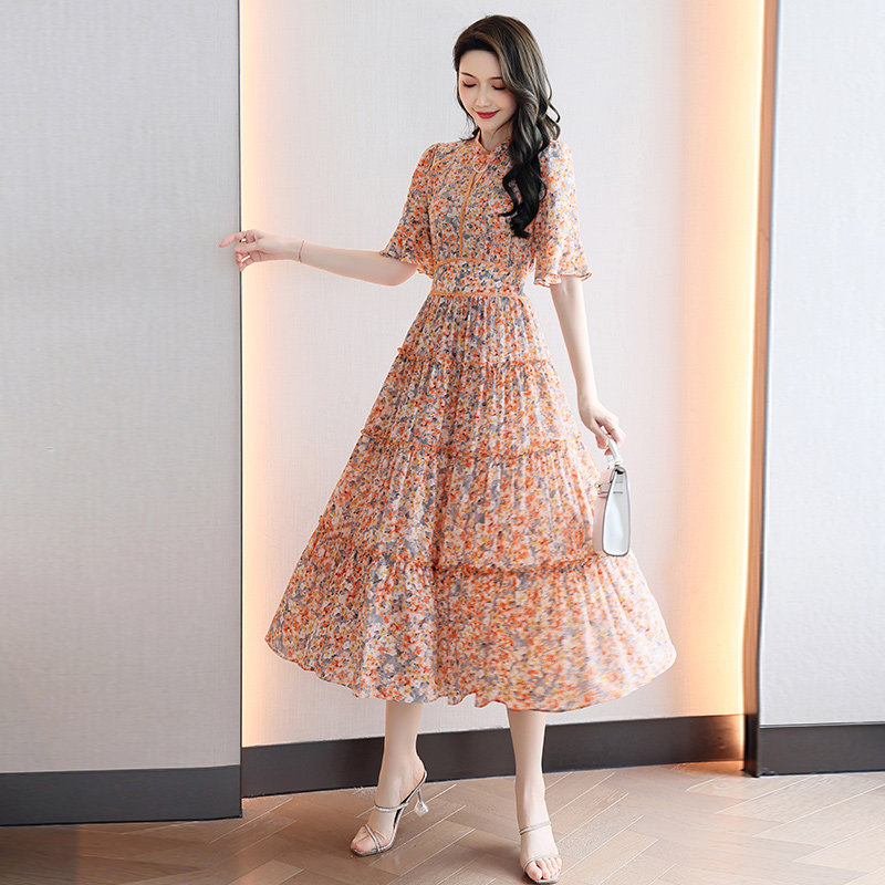 2025夏装新款甜美碎花公主连衣裙6015-1，女装连衣裙，奕可儿,女装连衣裙,奕可儿