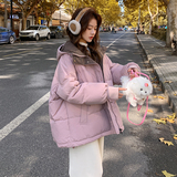 粉紫色羽绒服女冬季新款韩系学院风小个子加厚甜美减龄白鸭绒外套，女装羽绒服，2C177