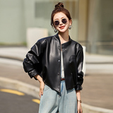 【新品】不规则设计款黑色皮衣外套女百搭1C115-2513-P125-K228，女装皮衣，吾爱衣