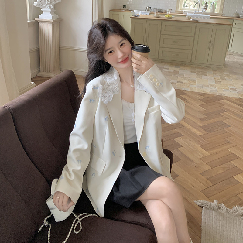 【现货】高品质可拆卸蕾丝刺绣小西装2C0592513P135K188,女装西装,2C059