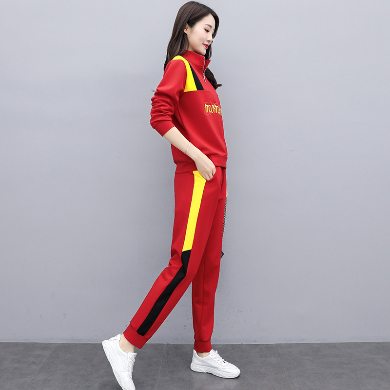 套装/套裙2025春装新款时尚刺绣拼色两件套裤现货！,女装套装/套裙,先锋丽姿