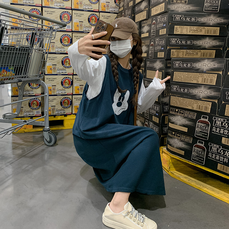 减龄穿搭一整套卫衣连衣裙女开春2025超火学院风休闲背心裙图片