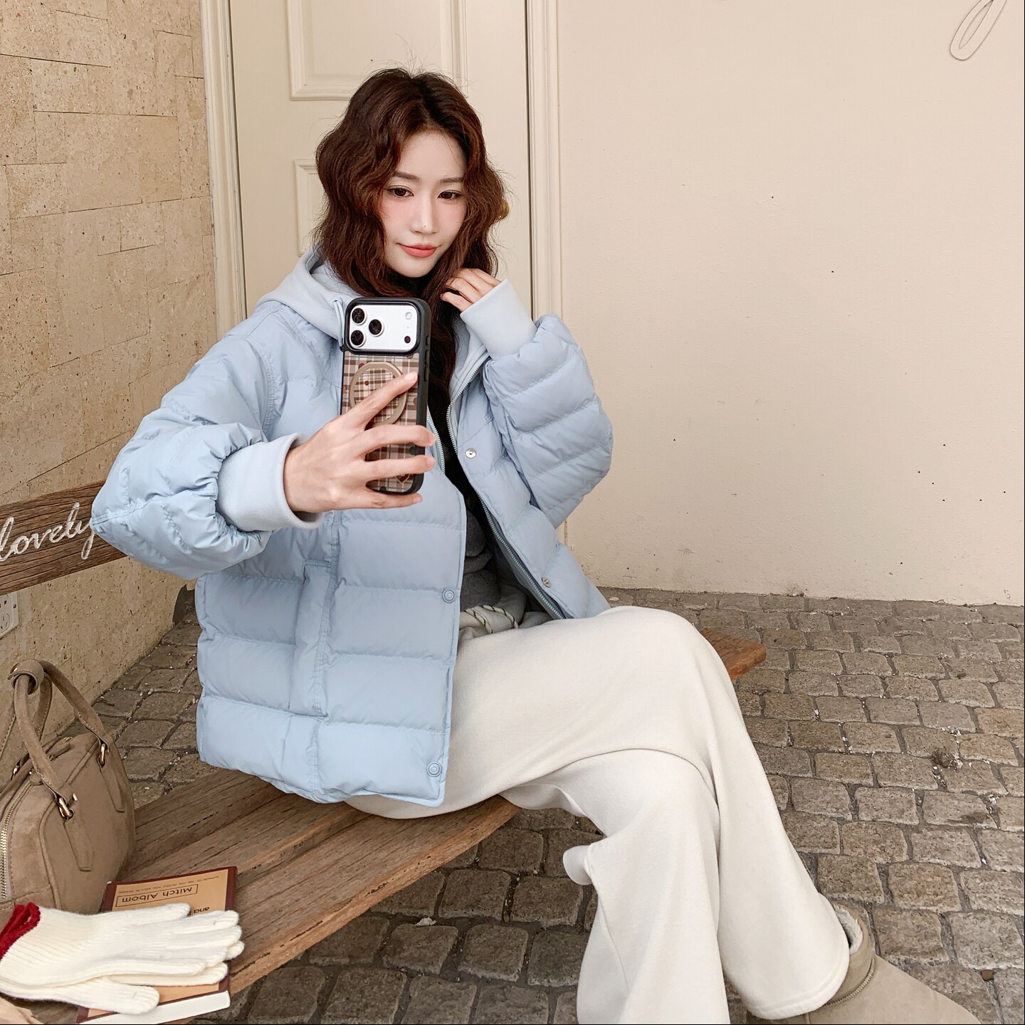现货！现货！现货！蓝色假两件套90羽绒服2C212-G202-P305-K458,女装羽绒服,2C212