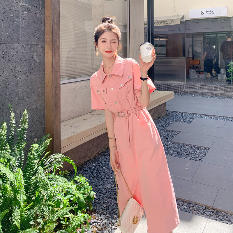 【现货】粉色衬衫连衣裙女夏季2025新款高级感 371-P120-K188图片