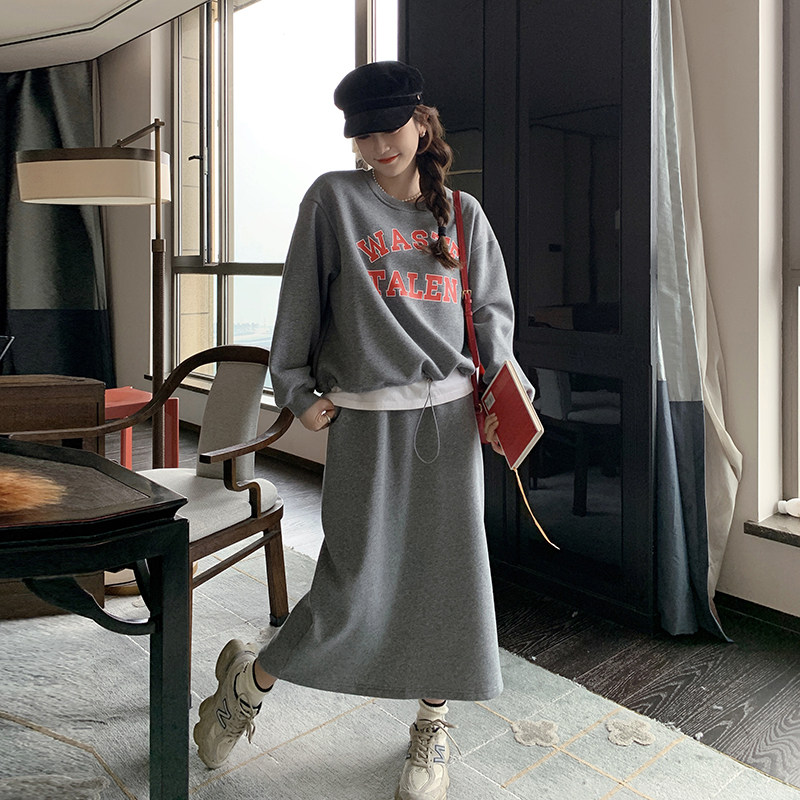 现货主推！字母卫衣半身裙裙两件套2C166-2268P135控218,女装套装/套裙,2C166