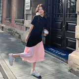 撞色拼接设计感国风斜扣连衣裙女夏季2025新款气质高级感鱼尾裙，女装连衣裙，2C262