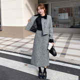 韩版气质小香风羽绒内胆套装女2025冬季新款显瘦加厚半身裙两件套，女装套装/套裙，2C057