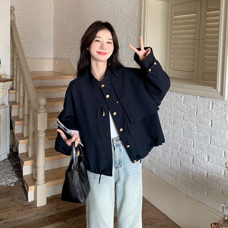 通勤风立领短外套女宽松工装夹克小个子外套2B235-9112-P155-K218,女装短外套,2B235
