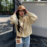 酷飒风蓝色短款机车服外套女春秋2025超火好看高级小众皮夹克上衣，女装皮衣，2C022