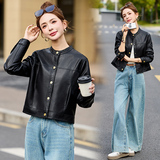 【新品】复古小皮衣外套女短款减龄皮夹克1C115-2517-P115-K198，女装皮衣，吾爱衣