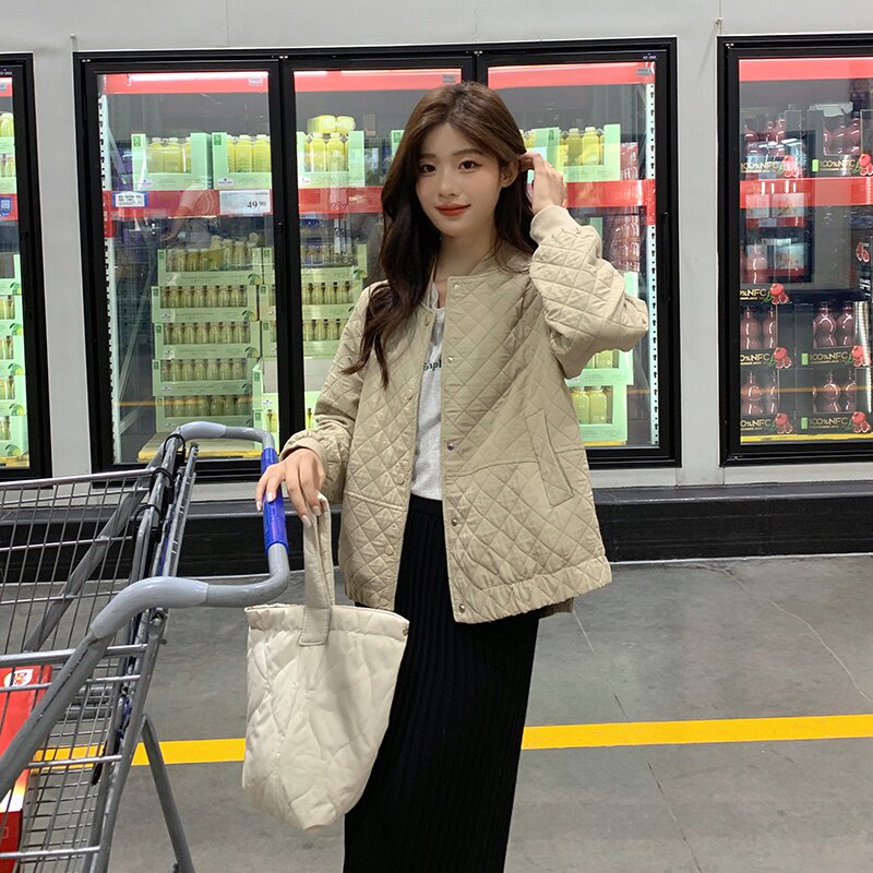 秋装航线格子薄棉外套057-5868-P135K198,女装短外套,2B080