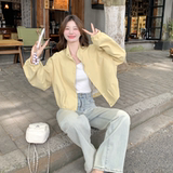 ｛数据超好｝现货春秋新款奶黄色短外套休闲时尚上衣外套，女装短外套，2D146
