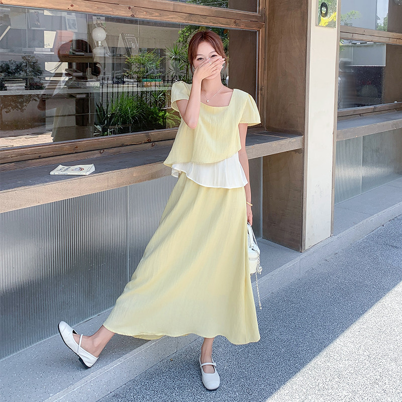 夏季新品假两件小衫＋半裙两件套2C2851850P165K248,女装套装/套裙,2C285