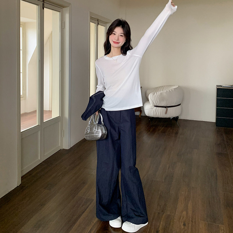 ：春装新款韩系减龄时尚休闲三件套装阔腿裤6881P175K248,女装套装/套裙,2C135