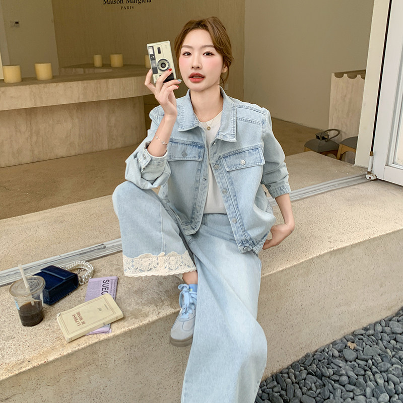【返单中】自带流量牛仔上衣+裤子两件套2C277-6610-P195-K288,女装套装/套裙,2C277