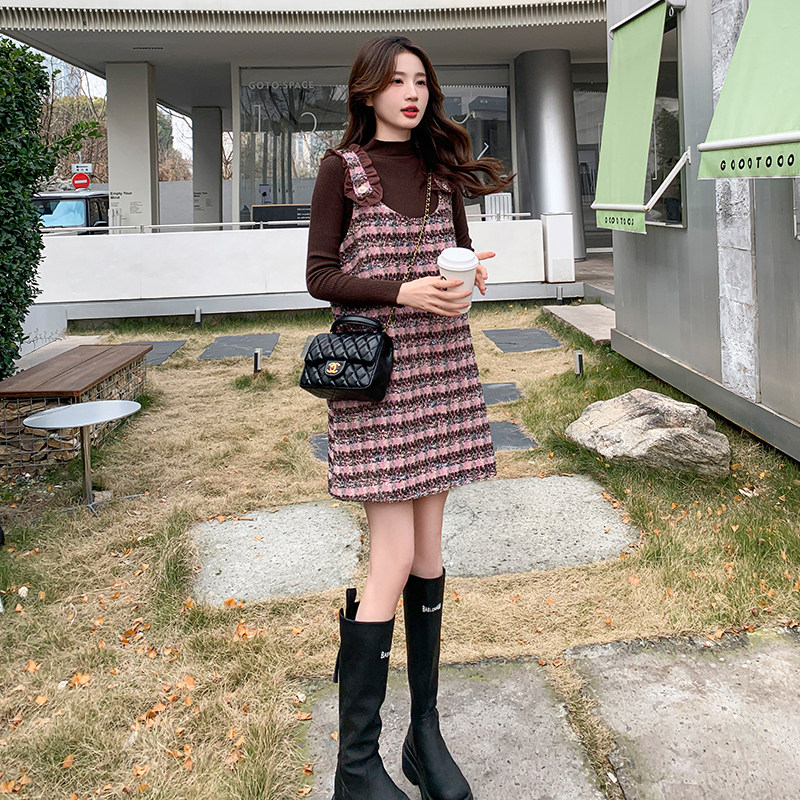 春装设计感气质格子小香风套装连衣裙两件套2903P155K198,女装连衣裙,2C029