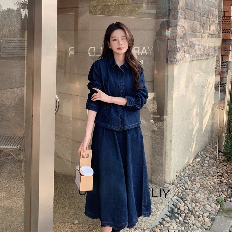 现货2025秋季新款牛仔套装C053浙宝035款号5856/P150/K228,女装套装/套裙,2C053