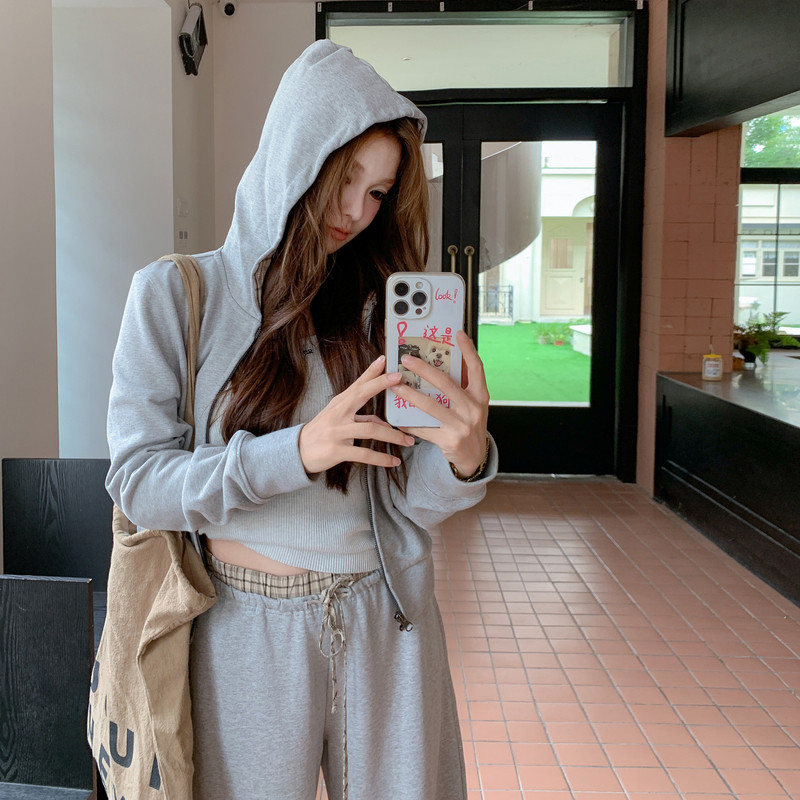 【新款数据好】老钱风灰色拼格子套装088-7755P185K258,女装套装/套裙,2C088