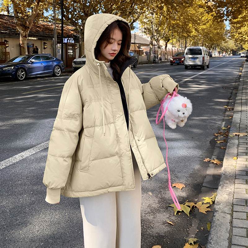 粉紫色羽绒服女冬季新款韩系学院风小个子加厚甜美减龄白鸭绒外套,女装羽绒服,2C177
