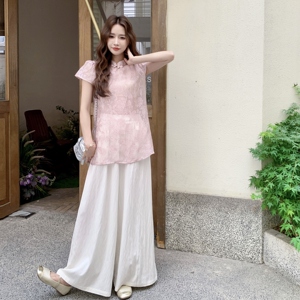 现货：夏装新款新中式风盘扣两件套装2C135-8869P145K218图片